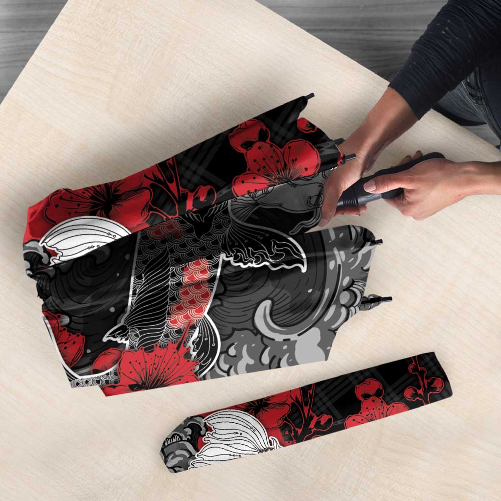 Hawaiian And Japanese Umbrella Aloha Koi Fish Palaka Patterns - Polynesian Pride