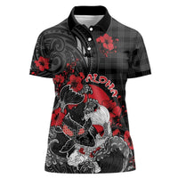 Personalised Hawaiian And Japanese Women Polo Shirt Aloha Koi Fish Palaka Patterns - Polynesian Pride