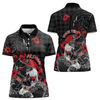 Personalised Hawaiian And Japanese Women Polo Shirt Aloha Koi Fish Palaka Patterns - Polynesian Pride