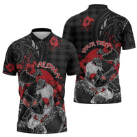 Personalised Hawaiian And Japanese Zipper Polo Shirt Aloha Koi Fish Palaka Patterns - Polynesian Pride