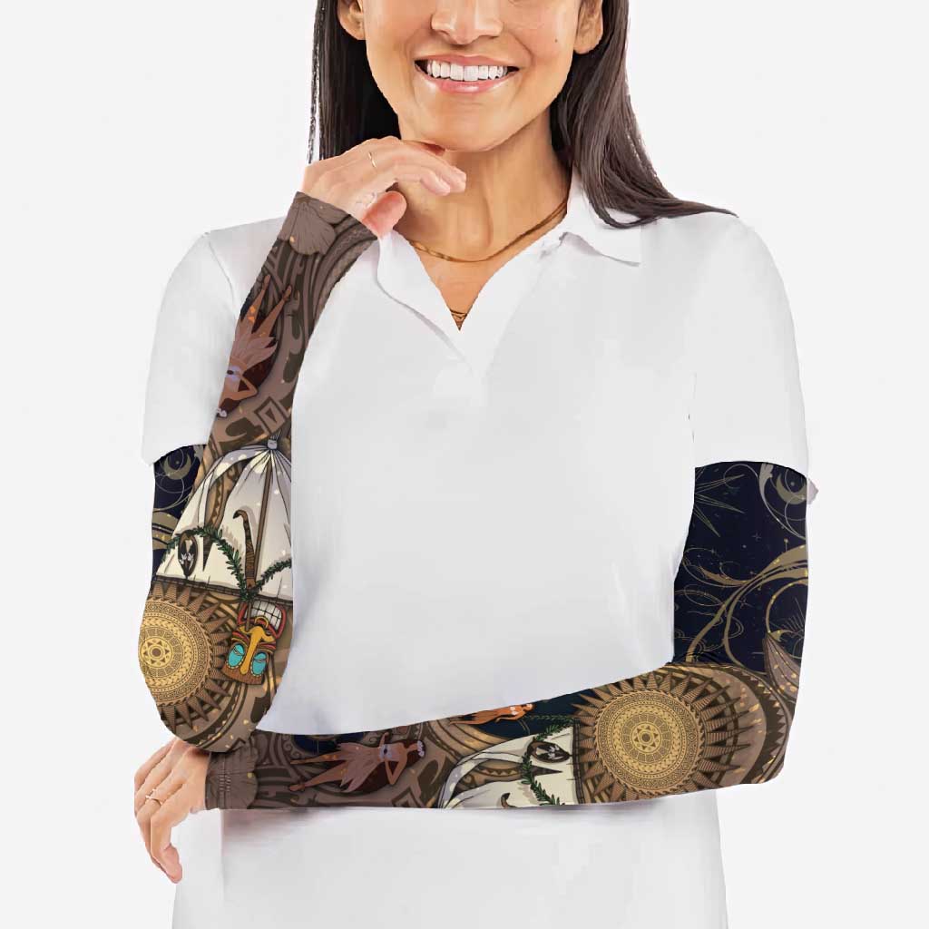 Hawaii Makahiki Arm Sleeves Polynesian Sky And Earth - Polynesian Pride