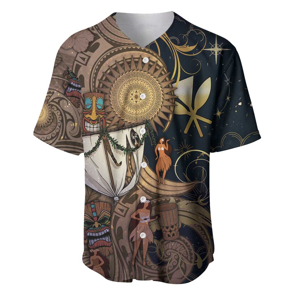 Hawaii Makahiki Baseball Jersey Polynesian Sky And Earth - Polynesian Pride