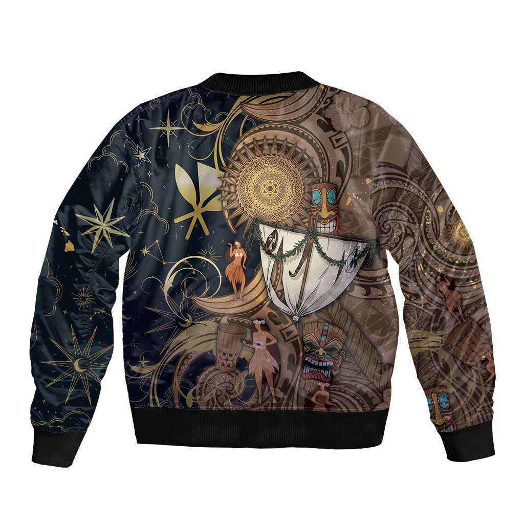 Hawaii Makahiki Bomber Jacket Polynesian Sky And Earth - Polynesian Pride