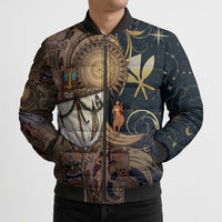 Hawaii Makahiki Bomber Puffer Jacket Polynesian Sky And Earth - Polynesian Pride