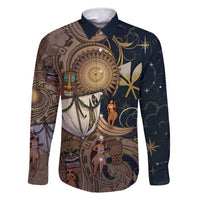 Hawaii Makahiki Family Matching Long Sleeve Bodycon Dress and Hawaiian Shirt Polynesian Sky And Earth - Polynesian Pride