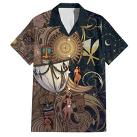 Hawaii Makahiki Family Matching Off Shoulder Maxi Dress and Hawaiian Shirt Polynesian Sky And Earth - Polynesian Pride