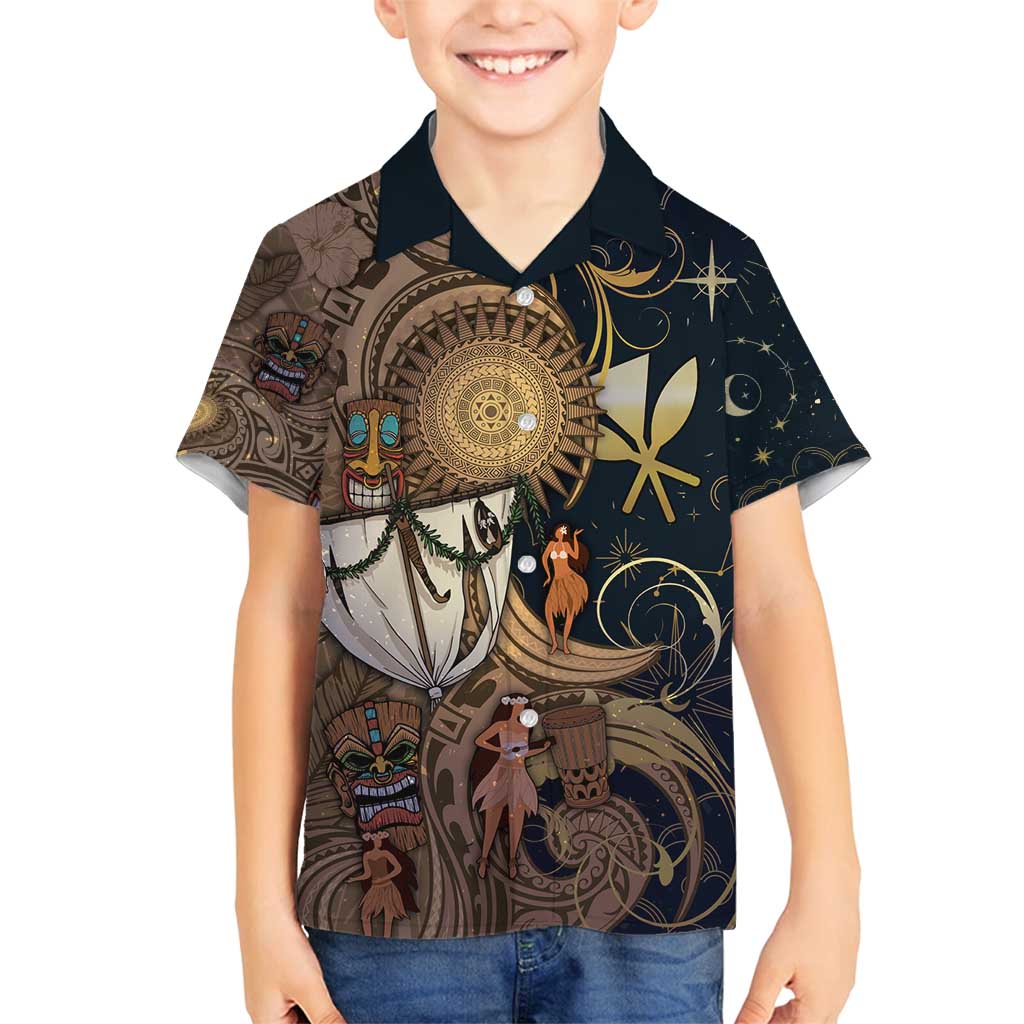 Hawaii Makahiki Family Matching Puletasi and Hawaiian Shirt Polynesian Sky And Earth - Polynesian Pride