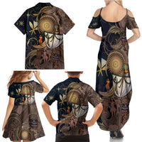 Hawaii Makahiki Family Matching Summer Maxi Dress and Hawaiian Shirt Polynesian Sky And Earth - Polynesian Pride