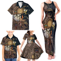 Hawaii Makahiki Family Matching Tank Maxi Dress and Hawaiian Shirt Polynesian Sky And Earth - Polynesian Pride