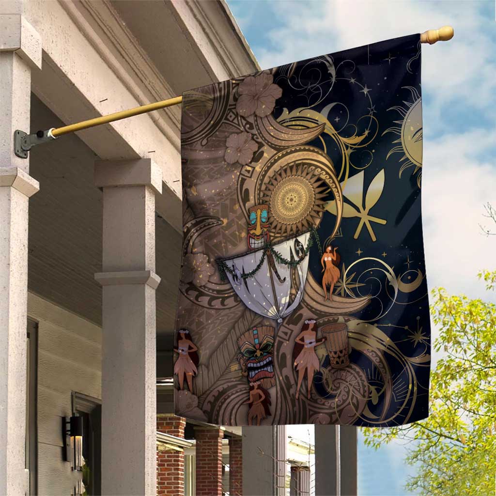 Hawaii Makahiki Garden Flag Polynesian Sky And Earth DT05 House Flag Gold - Polynesian Pride