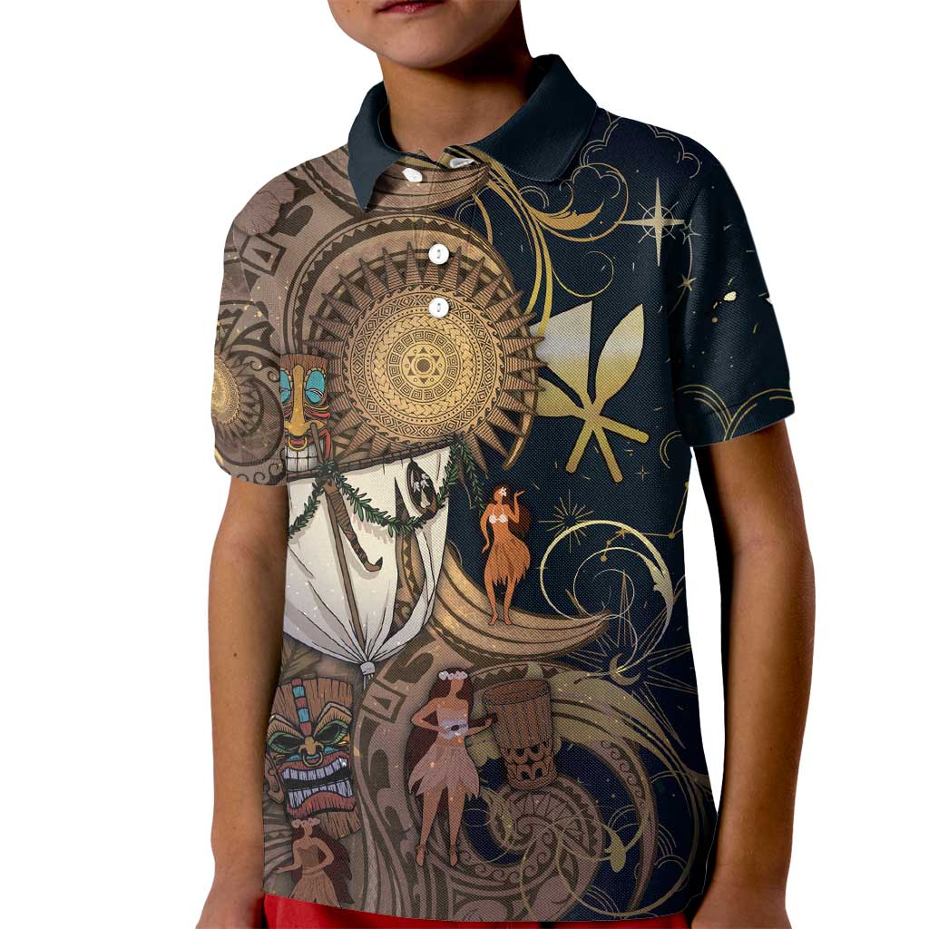 Hawaii Makahiki Kid Polo Shirt Polynesian Sky And Earth - Polynesian Pride