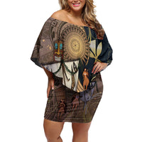 Hawaii Makahiki Off Shoulder Short Dress Polynesian Sky And Earth - Polynesian Pride