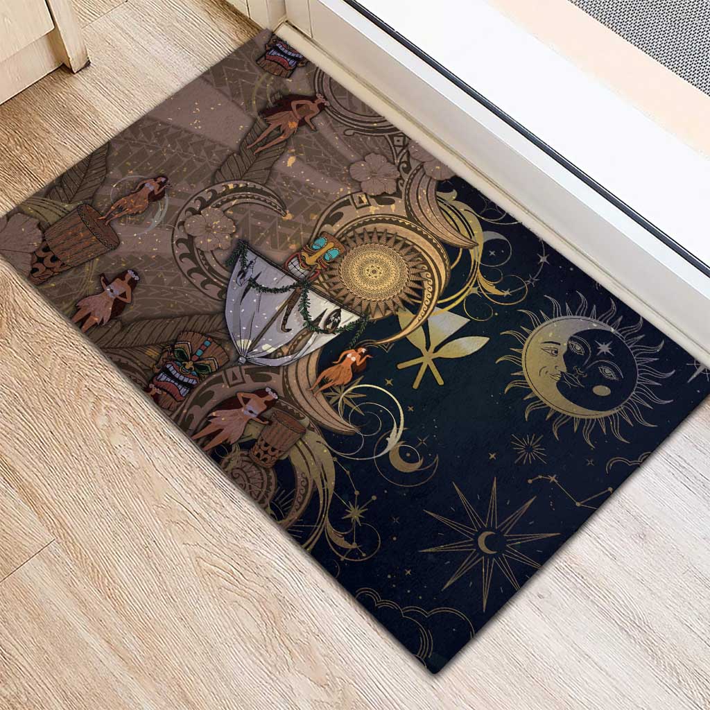 Hawaii Makahiki Rubber Doormat Polynesian Sky And Earth - Polynesian Pride