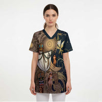 Hawaii Makahiki Scrub Top Polynesian Sky And Earth - Polynesian Pride