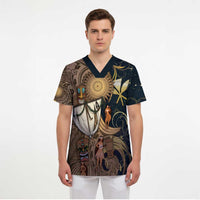 Hawaii Makahiki Scrub Top Polynesian Sky And Earth - Polynesian Pride