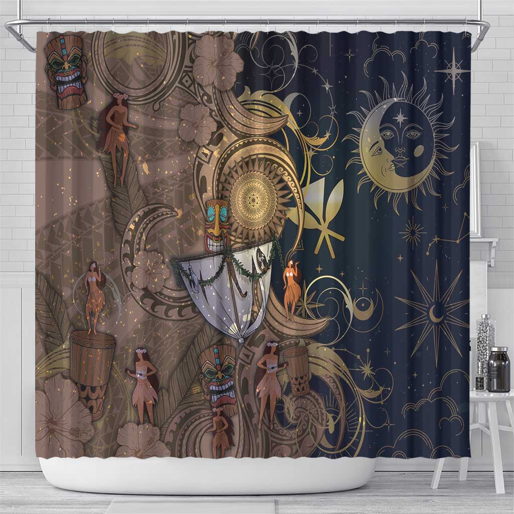 Hawaii Makahiki Shower Curtain Polynesian Sky And Earth - Polynesian Pride