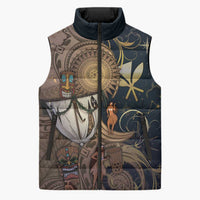 Hawaii Makahiki Sleeveless Puffer Jacket Polynesian Sky And Earth - Polynesian Pride