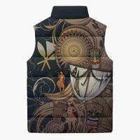 Hawaii Makahiki Sleeveless Puffer Jacket Polynesian Sky And Earth - Polynesian Pride