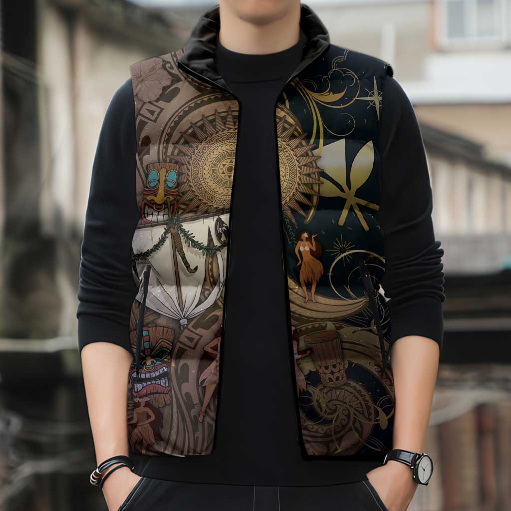 Hawaii Makahiki Sleeveless Puffer Jacket Polynesian Sky And Earth - Polynesian Pride