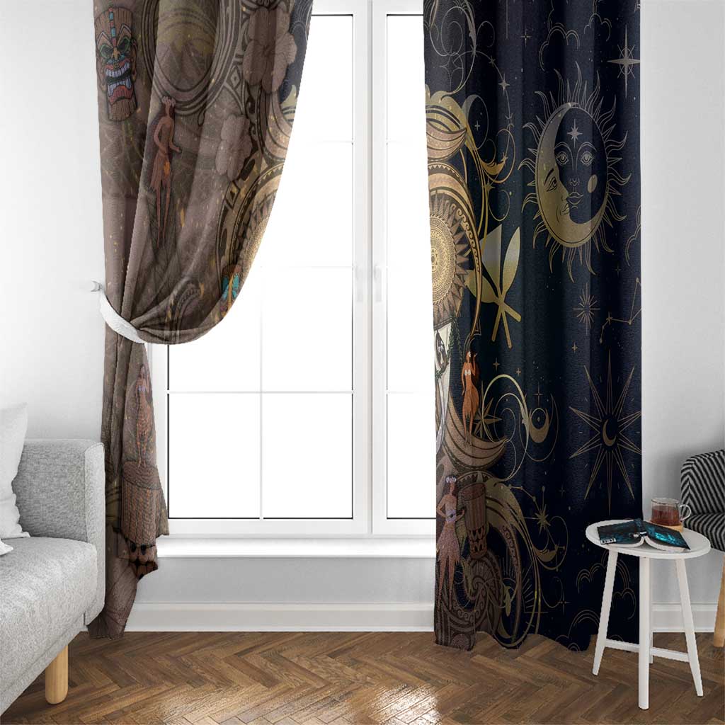 Hawaii Makahiki Window Curtain Polynesian Sky And Earth - Polynesian Pride