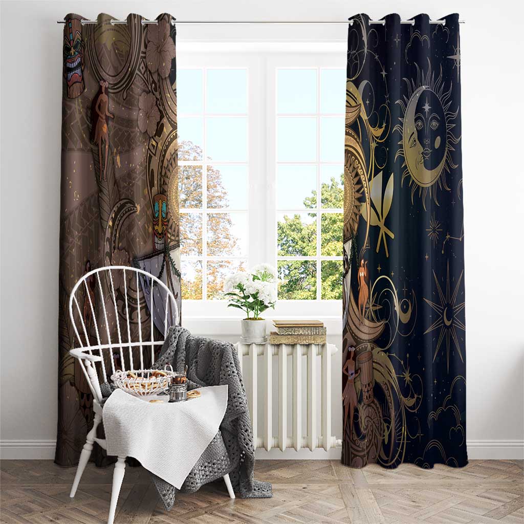 Hawaii Makahiki Window Curtain Polynesian Sky And Earth - Polynesian Pride