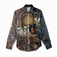 Hawaii Makahiki Women Casual Shirt Polynesian Sky And Earth - Polynesian Pride