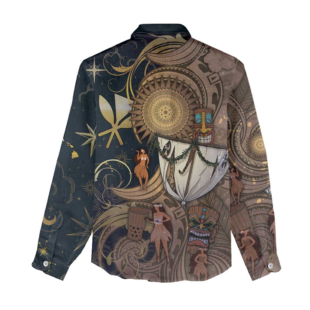 Hawaii Makahiki Women Casual Shirt Polynesian Sky And Earth - Polynesian Pride