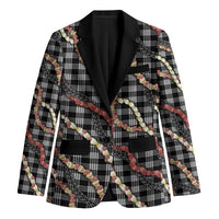 Hawaii Palaka Niihau Shell Lei Blazer Tropical Island Plaid Patterns DT05 Unisex Black - Polynesian Pride