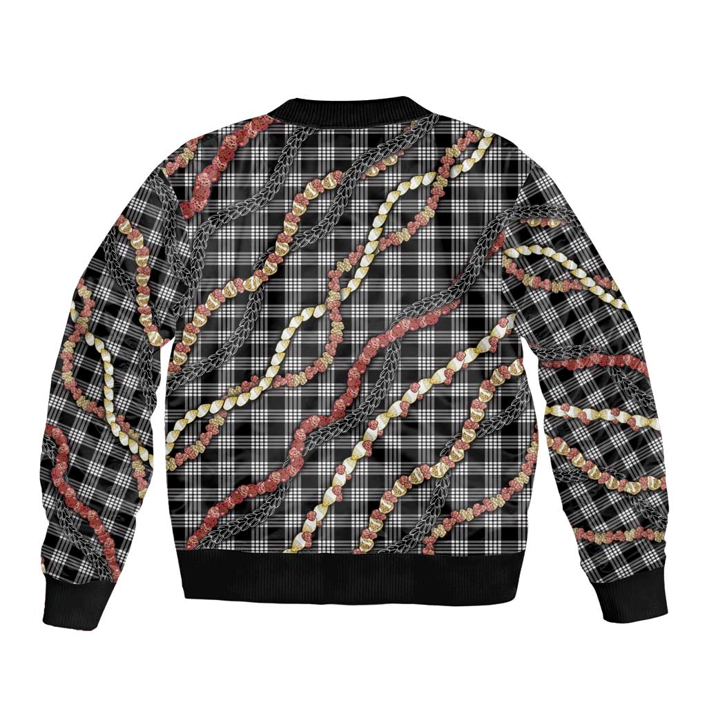 Hawaii Palaka Niihau Shell Lei Bomber Jacket Tropical Island Plaid Patterns DT05 - Polynesian Pride