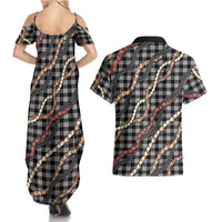 Hawaii Palaka Niihau Shell Lei Couples Matching Summer Maxi Dress and Hawaiian Shirt Tropical Island Plaid Patterns DT05 - Polynesian Pride
