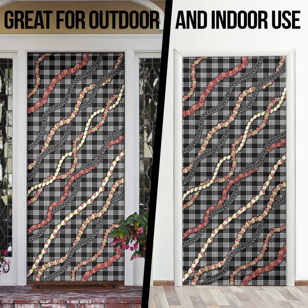 Hawaii Palaka Niihau Shell Lei Door Cover Tropical Island Plaid Patterns
