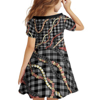 Hawaii Palaka Niihau Shell Lei Family Matching Off Shoulder Maxi Dress and Hawaiian Shirt Tropical Island Plaid Patterns