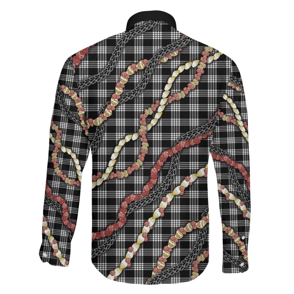 Hawaii Palaka Niihau Shell Lei Family Matching Short Sleeve Bodycon Dress and Hawaiian Shirt Tropical Island Plaid Patterns