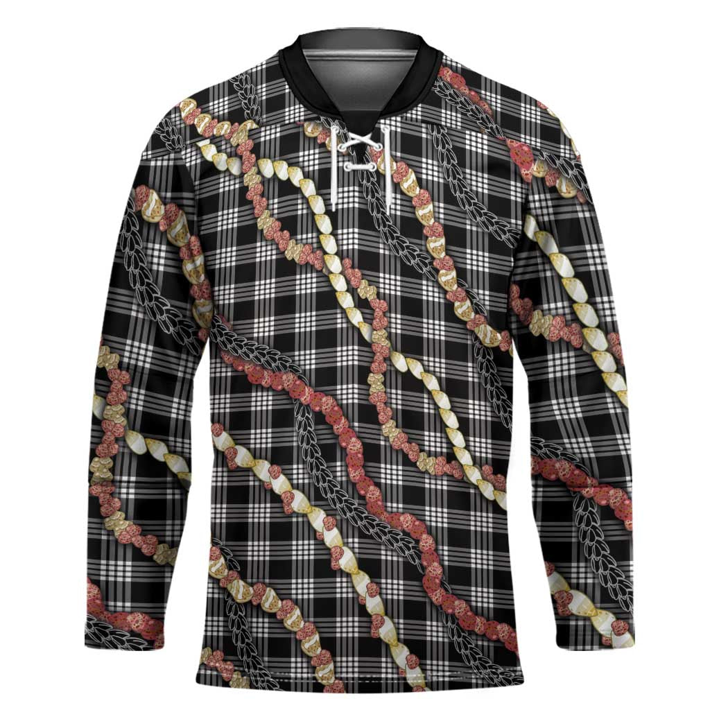 Hawaii Palaka Niihau Shell Lei Hockey Jersey Tropical Island Plaid Patterns