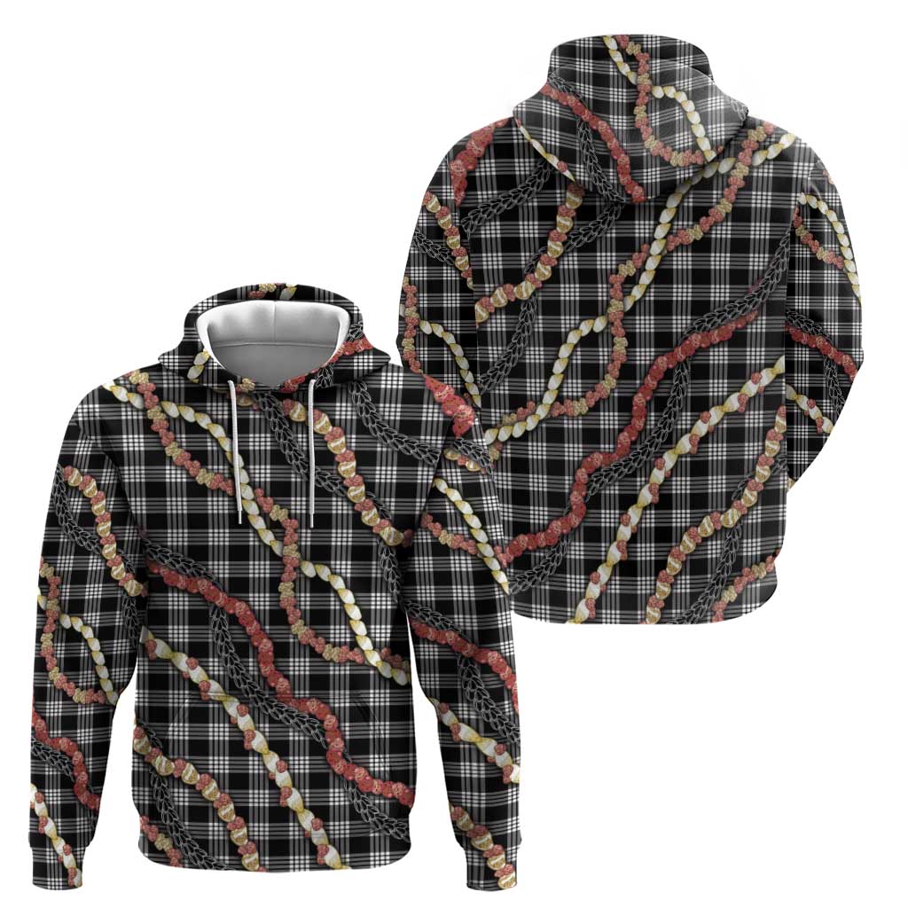 Hawaii Palaka Niihau Shell Lei Hoodie Tropical Island Plaid Patterns