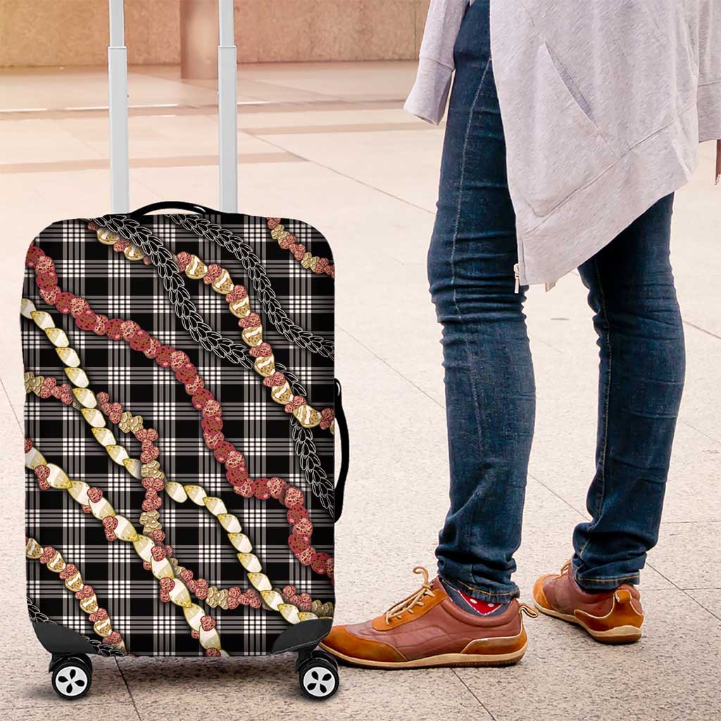 Hawaii Palaka Niihau Shell Lei Luggage Cover Tropical Island Plaid Patterns