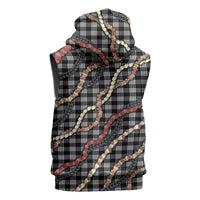 Hawaii Palaka Niihau Shell Lei Sleeveless Zip Hoodie Tropical Island Plaid Patterns DT05 - Polynesian Pride