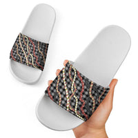 Hawaii Palaka Niihau Shell Lei Slide Sandals Tropical Island Plaid Patterns DT05 - Polynesian Pride