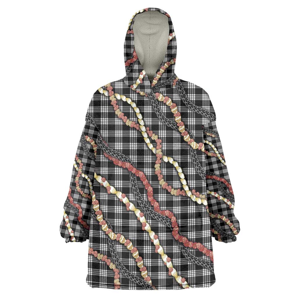 Hawaii Palaka Niihau Shell Lei Wearable Blanket Hoodie Tropical Island Plaid Patterns