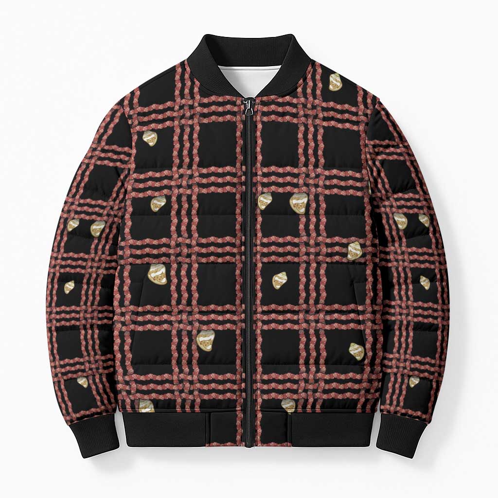 Hawaii Palaka Kahelelani Shell Lei Costume Bomber Puffer Jacket Plaid Patterns