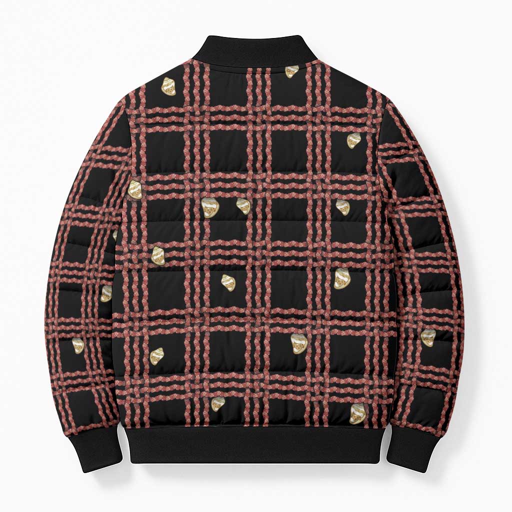 Hawaii Palaka Kahelelani Shell Lei Costume Bomber Puffer Jacket Plaid Patterns