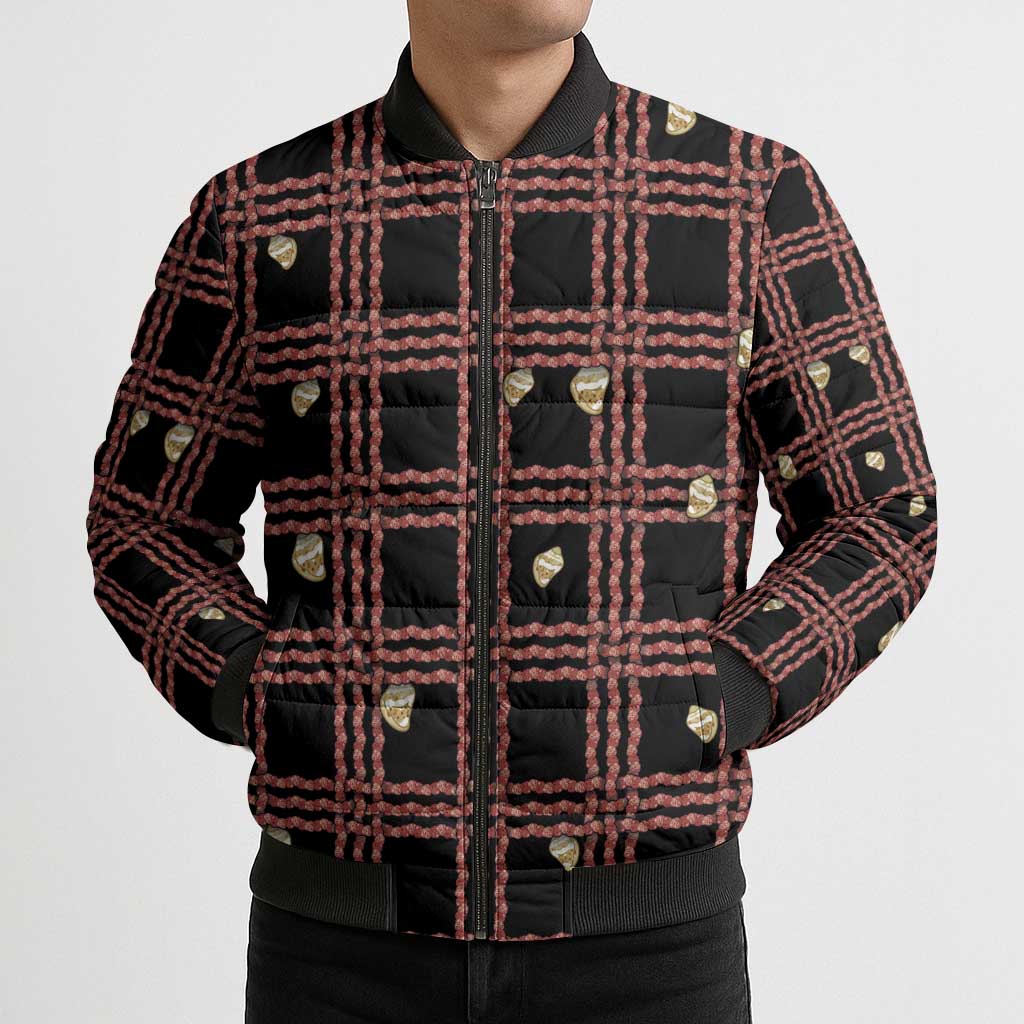 Hawaii Palaka Kahelelani Shell Lei Costume Bomber Puffer Jacket Plaid Patterns