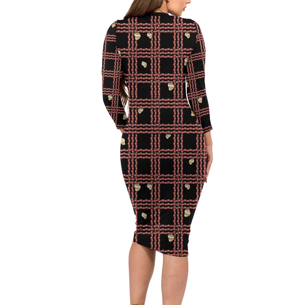 Hawaii Palaka Kahelelani Shell Lei Costume Family Matching Long Sleeve Bodycon Dress and Hawaiian Shirt Plaid Patterns