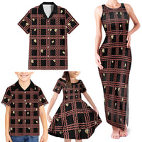 Hawaii Palaka Kahelelani Shell Lei Costume Family Matching Tank Maxi Dress and Hawaiian Shirt Plaid Patterns