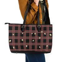 Hawaii Palaka Kahelelani Shell Lei Costume Leather Tote Bag Plaid Patterns