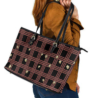 Hawaii Palaka Kahelelani Shell Lei Costume Leather Tote Bag Plaid Patterns