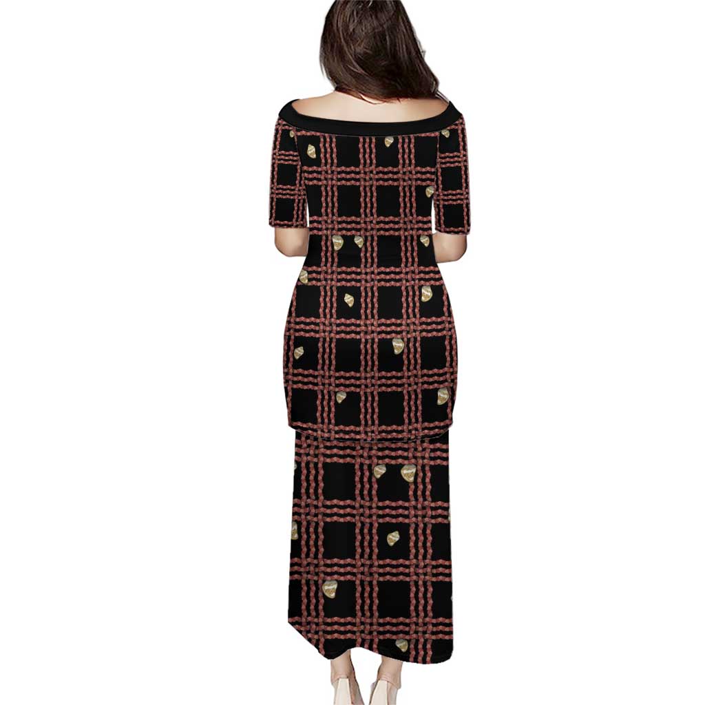 Hawaii Palaka Kahelelani Shell Lei Costume Puletasi Plaid Patterns DT05 - Polynesian Pride