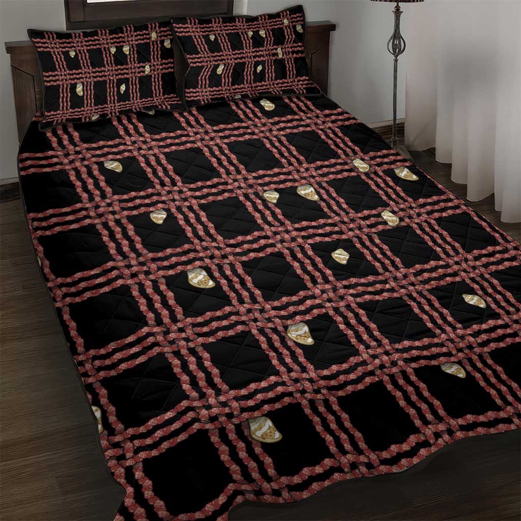Hawaii Palaka Kahelelani Shell Lei Costume Quilt Bed Set Plaid Patterns DT05 Black - Polynesian Pride
