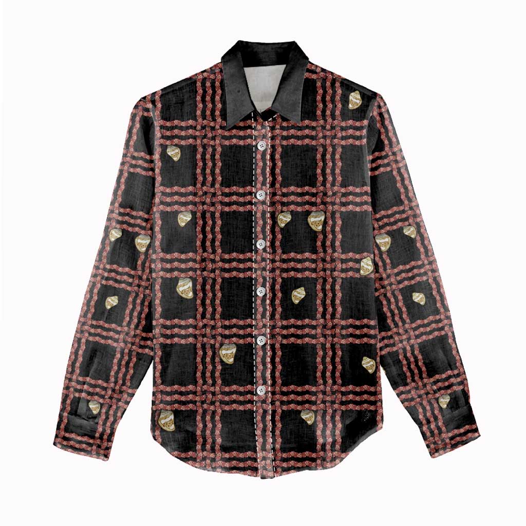 Hawaii Palaka Kahelelani Shell Lei Costume Women Casual Shirt Plaid Patterns