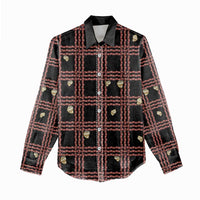 Hawaii Palaka Kahelelani Shell Lei Costume Women Casual Shirt Plaid Patterns